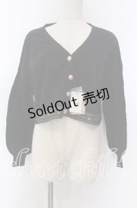 Amavel / Message Embroidery カーディガン  クロ O-25-10-30-1069-CA-TO-IG-OS