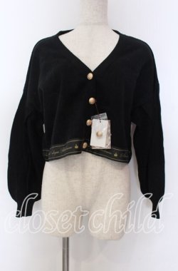 画像1: Amavel / Message Embroidery カーディガン  クロ O-25-10-30-1069-CA-TO-IG-OS