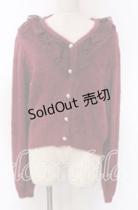 axes femme / レース襟フェザーニット F ワイン O-25-10-30-1070-AX-TO-IG-OS