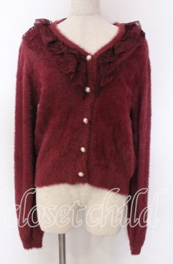 画像1: axes femme / レース襟フェザーニット F ワイン O-25-10-30-1070-AX-TO-IG-OS