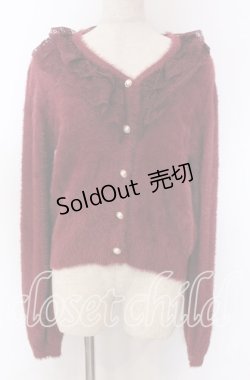 画像1: axes femme / レース襟フェザーニット F ワイン O-25-10-30-1070-AX-TO-IG-OS