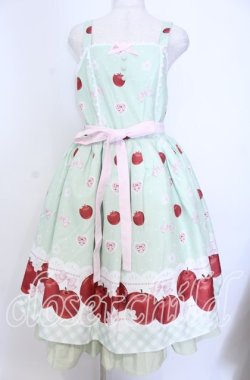 画像1: Chalmiere / スウィーティアップルジャンパースカート M グリーン O-25-10-30-1007-LO-OP-OW-OS