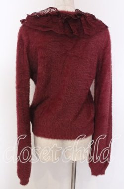画像2: axes femme / レース襟フェザーニット F ワイン O-25-10-30-1070-AX-TO-IG-OS