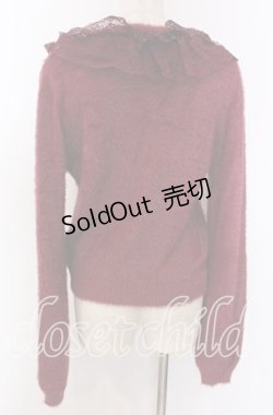 画像2: axes femme / レース襟フェザーニット F ワイン O-25-10-30-1070-AX-TO-IG-OS