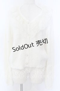 axes femme / レース襟フェザーニット F アイボリー O-25-10-30-1071-AX-TO-IG-OS