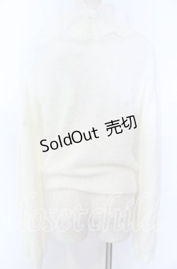 画像2: axes femme / レース襟フェザーニット F アイボリー O-25-10-30-1071-AX-TO-IG-OS