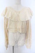 axes femme kawaii / フリル襟ショートニットカーデ M アイボリー O-25-10-30-1072-AX-TO-IG-OS
