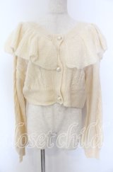 axes femme kawaii / フリル襟ショートニットカーデ M アイボリー O-25-10-30-1072-AX-TO-IG-OS