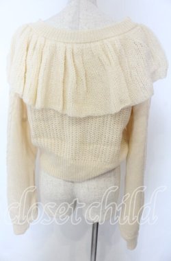 画像2: axes femme kawaii / フリル襟ショートニットカーデ M アイボリー O-25-10-30-1072-AX-TO-IG-OS