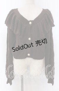 axes femme kawaii / フリル襟ショートニットカーデ M ブラウン O-25-10-30-1074-AX-TO-IG-OS