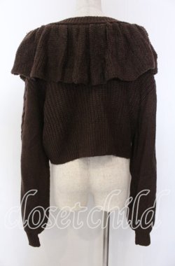 画像2: axes femme kawaii / フリル襟ショートニットカーデ M ブラウン O-25-10-30-1074-AX-TO-IG-OS
