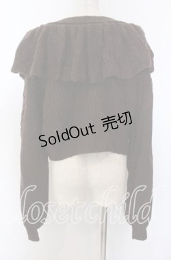 画像2: axes femme kawaii / フリル襟ショートニットカーデ M ブラウン O-25-10-30-1074-AX-TO-IG-OS