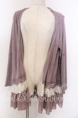 画像1: axes femme / レース切替トッパーカーデ M ピンク O-25-10-30-1076-AX-TO-IG-OS