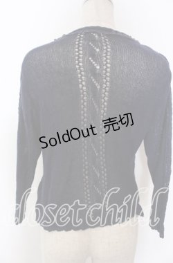 画像2: axes femme / レースフリル透かし編みカーディガン  ネイビー O-25-10-30-1082-AX-TO-IG-OS