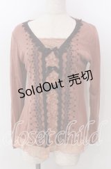 axes femme / 3つリボンカットソー  オレンジ O-25-10-30-1084-AX-TO-IG-OS