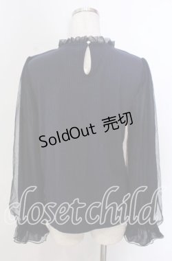 画像2: axes femme / 襟チュールフラワー刺繍トップス M ネイビー O-25-10-30-1087-AX-TO-IG-OS