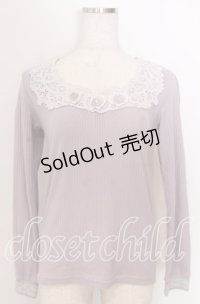 axes femme / スクエアレースお花付インナー M ラベンダー O-25-10-30-1088-AX-TO-IG-OS