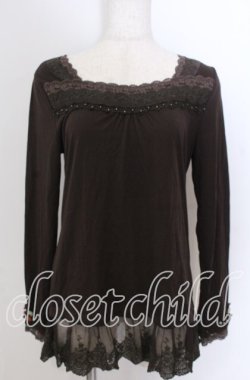 画像1: axes femme / 袖口ガーデンロングインナー M ブラウン O-25-10-30-1089-AX-TO-IG-OS