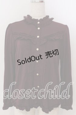 画像1: axes femme / フリルブラウス風カットプルオーバー M ワイン O-25-10-30-1090-AX-TO-IG-OS