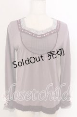 axes femme / チュールヨークカットソー  パープル O-25-10-30-1091-AX-TO-IG-OS