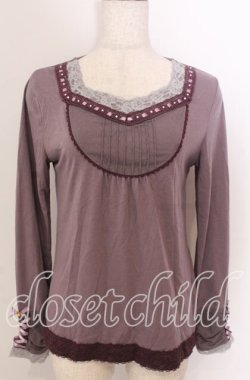 画像1: axes femme / チュールヨークカットソー  パープル O-25-10-30-1091-AX-TO-IG-OS