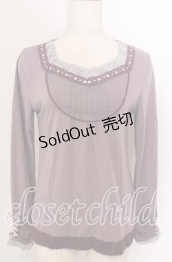 画像1: axes femme / チュールヨークカットソー  パープル O-25-10-30-1091-AX-TO-IG-OS