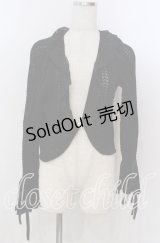 axes femme / ショート丈ニットボレロ  クロ O-25-10-30-1093-AX-TO-IG-OS