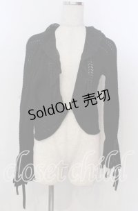 axes femme / ショート丈ニットボレロ  クロ O-25-10-30-1093-AX-TO-IG-OS