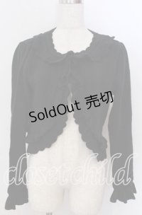 axes femme / コットンレース透かし編みボレロ M クロ O-25-10-30-1096-AX-TO-IG-OS