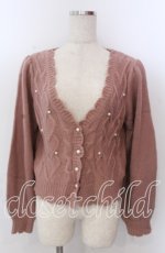 画像1: 【SALE】axes femme POETIQUE / パールデザインニットカーディガン M ピンク O-25-10-30-1099-AX-TO-IG-ZT057 (1)