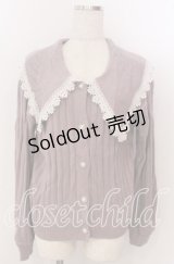 axes femme / ビッグ襟ニットカーデ M ピンク O-25-10-30-1102-AX-TO-IG-OS