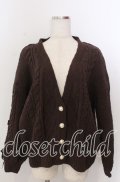 axes femme / レースアップ袖ニットカーディガン M ブラウン O-25-10-30-1104-AX-TO-IG-OS