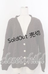 axes femme / レースアップ袖ニットカーディガン M ブラウン O-25-10-30-1104-AX-TO-IG-OS