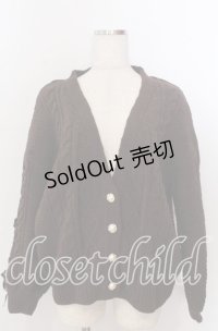 axes femme / レースアップ袖ニットカーディガン M ブラウン O-25-10-30-1104-AX-TO-IG-OS