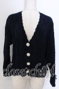 axes femme POETIQUE / モールショートカーディガン  ネイビー O-25-10-30-1105-AX-TO-IG-OS