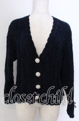 axes femme POETIQUE / モールショートカーディガン  ネイビー O-25-10-30-1105-AX-TO-IG-ZT458