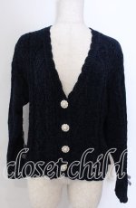 画像1: axes femme POETIQUE / モールショートカーディガン  ネイビー O-25-10-30-1105-AX-TO-IG-ZH (1)