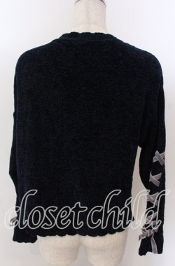 画像2: axes femme POETIQUE / モールショートカーディガン  ネイビー O-25-10-30-1105-AX-TO-IG-OS