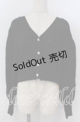 axes femme / 透かし編みふわふわニットカーディガン F クロ O-25-10-30-1109-AX-TO-IG-OS