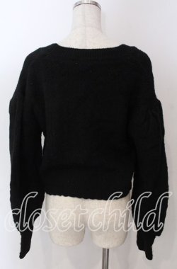 画像2: axes femme / 透かし編みふわふわニットカーディガン F クロ O-25-10-30-1109-AX-TO-IG-OS