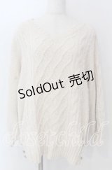 axes femme / 後ろ編み上げニット M アイボリー O-25-10-30-1110-AX-TO-IG-OS