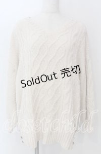 axes femme / 後ろ編み上げニット M アイボリー O-25-10-30-1110-AX-TO-IG-OS