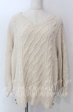 画像1: axes femme / 後ろ編み上げニット M アイボリー O-25-10-30-1110-AX-TO-IG-OS