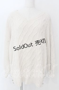 画像1: axes femme / 後ろ編み上げニット M アイボリー O-25-10-30-1110-AX-TO-IG-OS