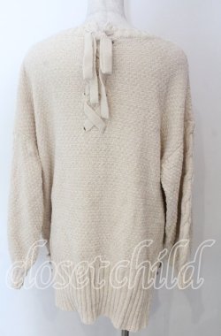 画像2: axes femme / 後ろ編み上げニット M アイボリー O-25-10-30-1110-AX-TO-IG-OS