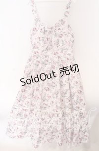 axes femme / ビッグリボン×ローズジャンパースカート【mobility限定商品】 M ピンク O-25-10-30-1015-AX-OP-OW-OS