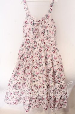 画像1: axes femme / ビッグリボン×ローズジャンパースカート【mobility限定商品】 M ピンク O-25-10-30-1015-AX-OP-OW-OS