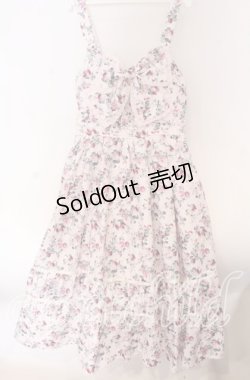 画像1: axes femme / ビッグリボン×ローズジャンパースカート【mobility限定商品】 M ピンク O-25-10-30-1015-AX-OP-OW-OS