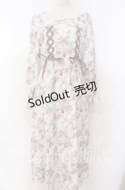 画像1: axes femme / フレーズローズ柄ワンピース F キナリ O-25-10-30-1016-AX-OP-OW-OS