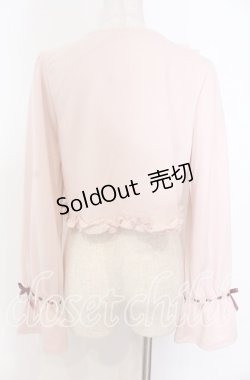 画像2: axes femme / リボン刺繍レースフリルボレロ F ピンク O-25-10-30-1018-AX-TO-OW-OS